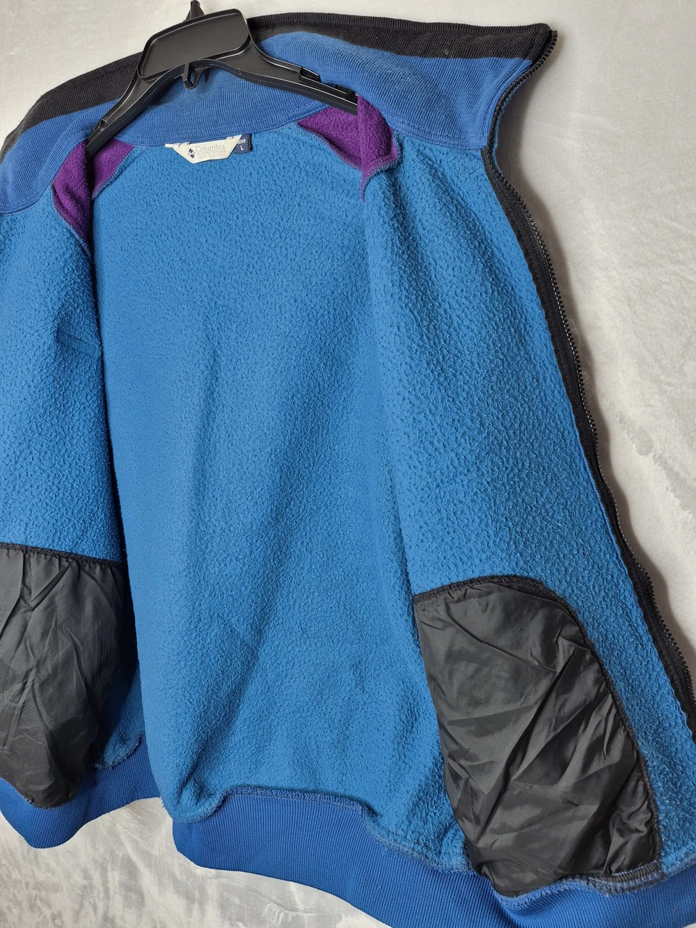 Vintage 90s Columbia Bugaboo Radial Colorblock Fleece Jacket Blue Purple Mens L